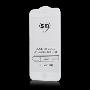 Tvrdené sklo 5D FULL GLUE iPhone 7, 8, SE (2020) biele - BULK