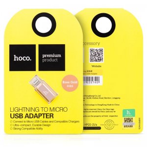 Redukcia HOCO micro USB / iPhone Lightning farba ružovo zlatá