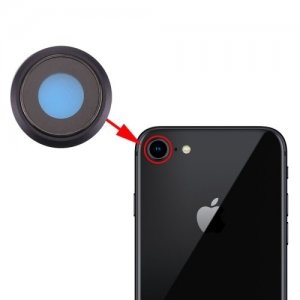 Sklo zadného fotoaparátu iPhone 8 (4,7) + rám čierny