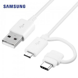 Datový kabel Samsung EP-DG930DWE 1,5m 2in1 micro USB / Typ C (bulk) originál