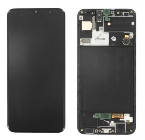 Dotykový panel Samsung A307 Galaxy A30s + LCD čierny Servisný balík - originálny