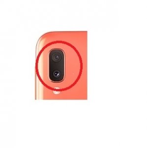 Sklo zadného fotoaparátu Samsung A202 Galaxy A20e oranžová (koralová)