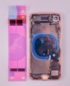 Kryt batérie + stred iPhone 8 (4,7) originálna farba zlatá - OBALENÉ