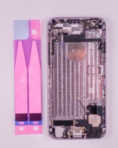 Kryt batérie + stredový iPhone 6 4,7 originálna farba sivá - OBSAHUJE