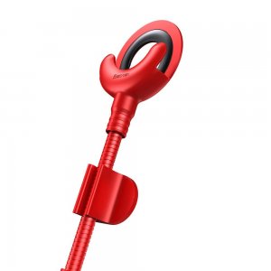 Dátový kábel Baseus s držiakom, konektor Lightning, farba červená