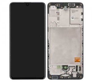 Dotykový panel Samsung A415 Galaxy A41 + LCD + rámček čierny Servisný balík - originálny