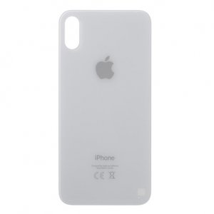 Kryt baterie iPhone X white / silver - Bigger Hole