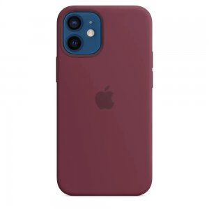 Silicone Case iPhone 12, 12 PRO plum (blistr) - MagSafe