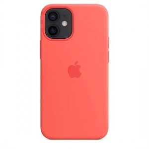 Silikónové puzdro iPhone 12, 12 PRO pink citrus (blister) - MagSafe