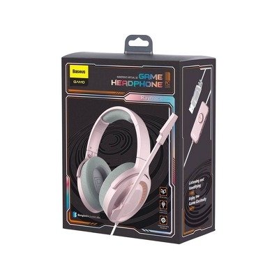 Sluchátka Baseus Gaming s mikrofonem, barva růžová
