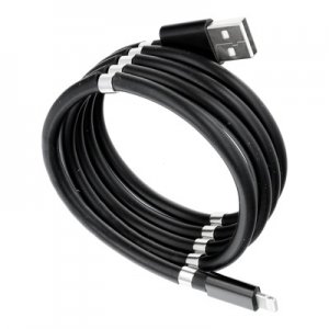 Datový kabel Magnet, Lightning 8-pin 2,4A, barva černá
