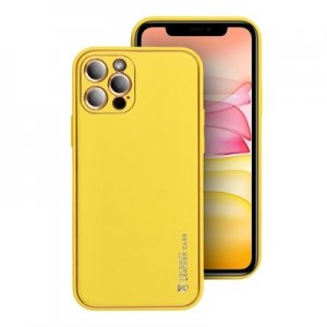 Pouzdro Leather Back Case iPhone 12 Pro Max (6,7), barva žlutá