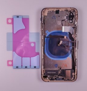 Kryt batérie + stredový iPhone XS originálnej farby sivý - OBSAHUJE