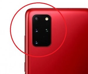 Sklo zadného fotoaparátu Samsung G985 Galaxy S20+ červené