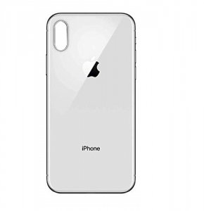 Kryt batérie iPhone XS MAX strieborný/biely - väčší otvor