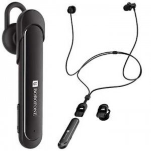 Bluetooth náhlavná súprava BOROFONE BE10, Bluetooth + HF, farba čierna