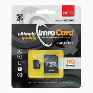 Paměťová karta micro SD IMRO 16GB Class 10 Blistr s adaptérem