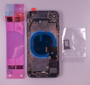 Kryt batérie + stredový iPhone 8 (4,7) originálna farba sivá - OBSAHUJE