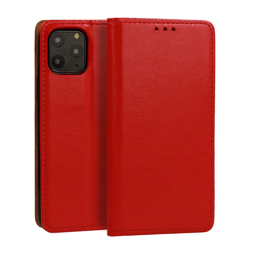 Pouzdro Book Leather Special iPhone 13 Mini (5,4), barva červená