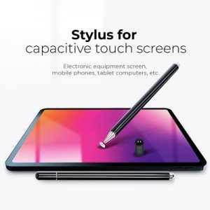 Dotykové pero (stylus) kapacitní pro telefony a tablety, barva černá