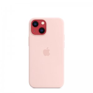 Silikónové puzdro iPhone 13 mini Chalk Pink (blister) - MagSafe