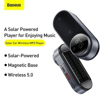 Solární Transmitér FM Bluetooth Baseus (CDMP000001), barva černá