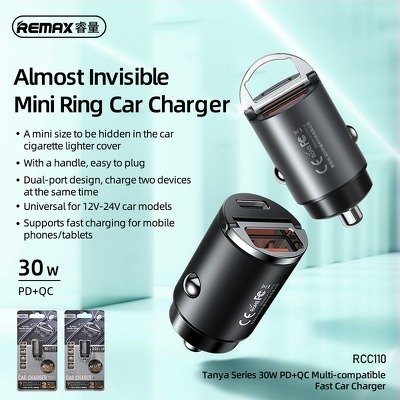 CL adaptér REMAX RCC-110 USB Typ C + USB QC 4,8A  30W, barva černá