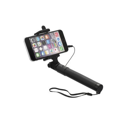 Selfie držák Universal - 3,5mm jack, ovládání v rukojeti, barva černá
