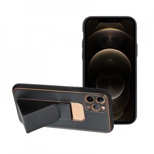 Pouzdro Kickstand Leather Back Case iPhone XR (6,1), barva černá