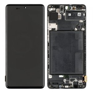 Dotyková deska Samsung A715 Galaxy A71 + LCD + rámeček black Service Pack - originál