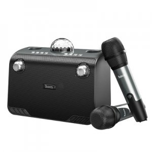 Karaoke systém HOCO BS41 Plus, 2x bluetooth mikrofón, farba čierna