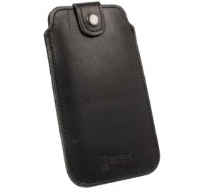 Poudro Nexeri Leather Pocket, černá kůže, velikost iPhone 6, 7, 8, SE 2020