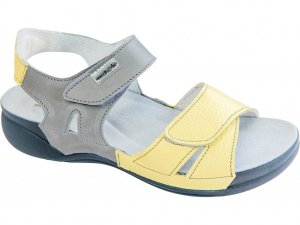 Dámske zdravotné papuče MEDISTYLE ETELA sivo-žlté