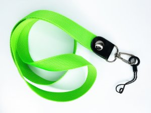 Šnúrka na mobilný telefón s karabínou, šírka 2 cm, farba zelená