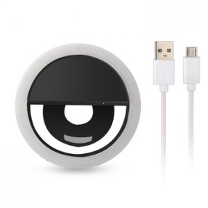 Kruhová lampa na selfie fotografie černá + kabel USB na Micro USB