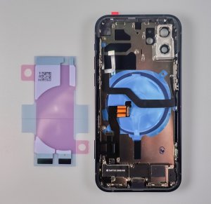 Kryt baterie + střední iPhone 12 black - OSAZENÝ