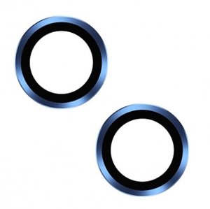 Sklo zadnej kamery iPhone 13 MINI + rám modrý (2ks)
