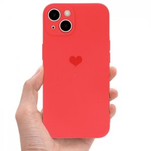 Back Case Silicone Heart iPhone 7, 8, SE 2020 (4,7), barva červená