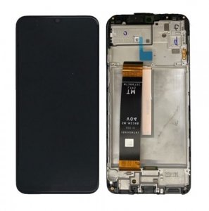 Dotykový panel Samsung M135 Galaxy M13 + LCD + rámček čierny Servisný balík - originálny