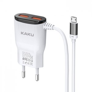 Cestovní nabíječ KAKU Hongtai (KSC-488) 2x USB 2,4A + Micro USB kabel, barva bílá