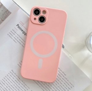 MagSilikónové puzdro iPhone 14 Pro ružové
