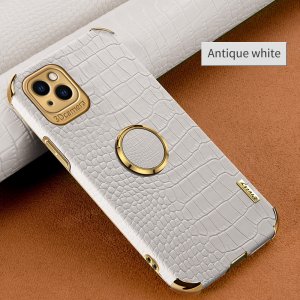 Puzdro Back Case Croco Ring iPhone X, XS (6,1´´), béžové