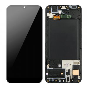 Dotykový panel Samsung A307 Galaxy A30s + LCD s rámčekom čierny - OLED