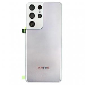 Samsung G998 Galaxy S21 Ultra 5G kryt batérie + sklo fotoaparátu strieborné