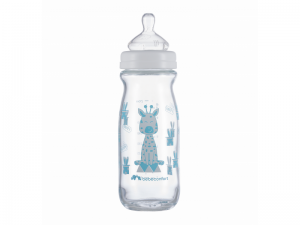 Detská fľaša Emotion Glass 270ml 0-12m biela