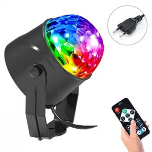 RGB LED projektor disco koule s dálkovým ovládáním, barva černá