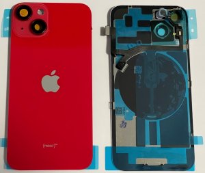 Kryt baterie iPhone 14   red + metal clip + camera lens + magnet