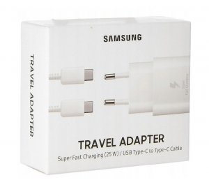 Nabíječ Samsung EP-TA800XWE Quickcharge 25W + data kabel TYP-C / TYP-C (blistr) white