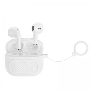Bluetooth headset XO TWS (X26), silikonové pouzdro + šňůrka, barva bílá