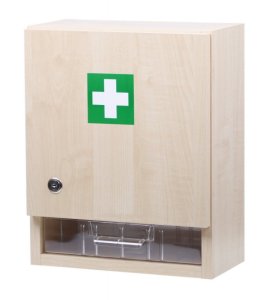 Nástěnná lékárnička dřevěná pro 10 osob